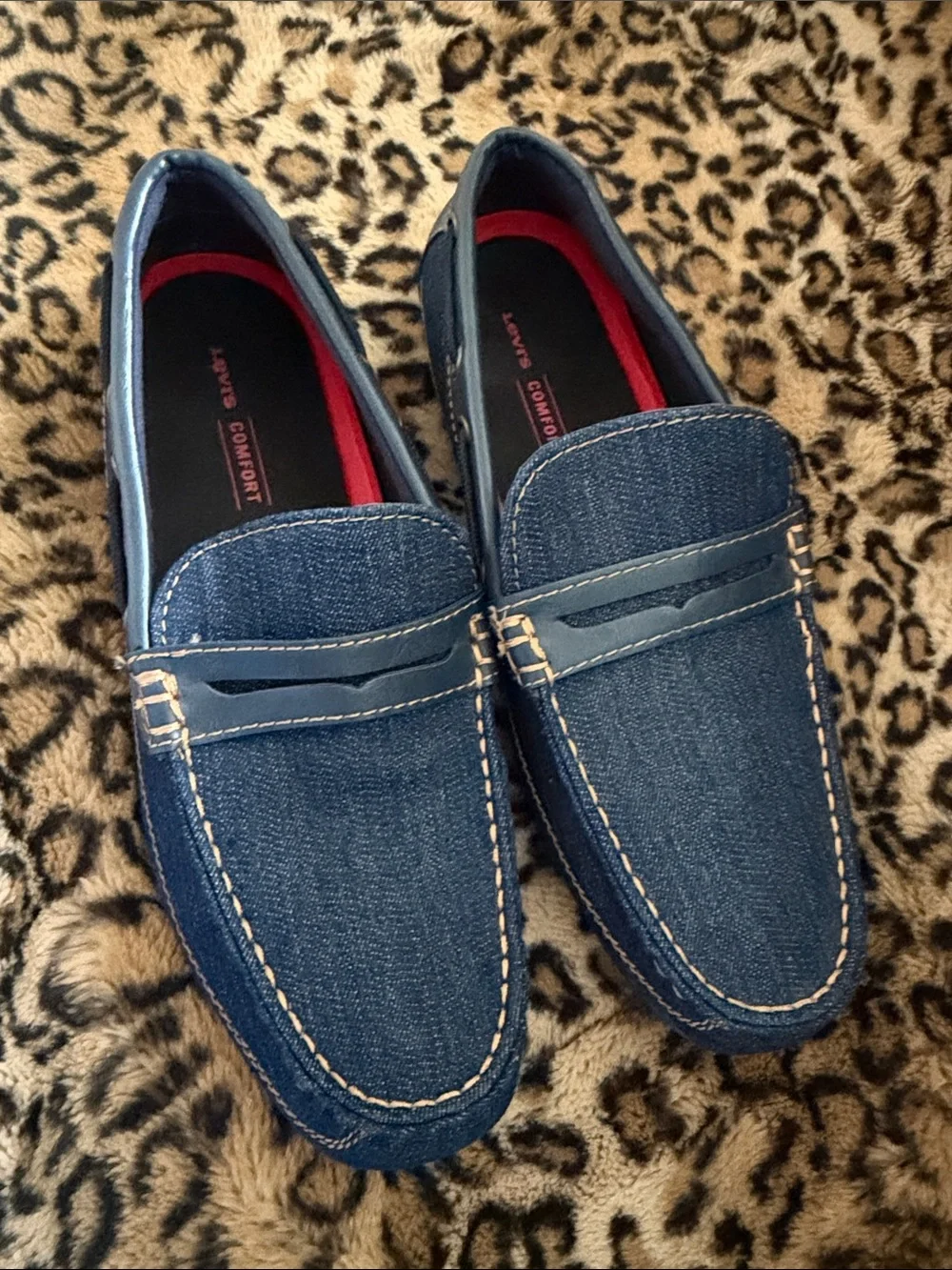 Levi's Men's Dark Blue Denim Slip-On Loafers